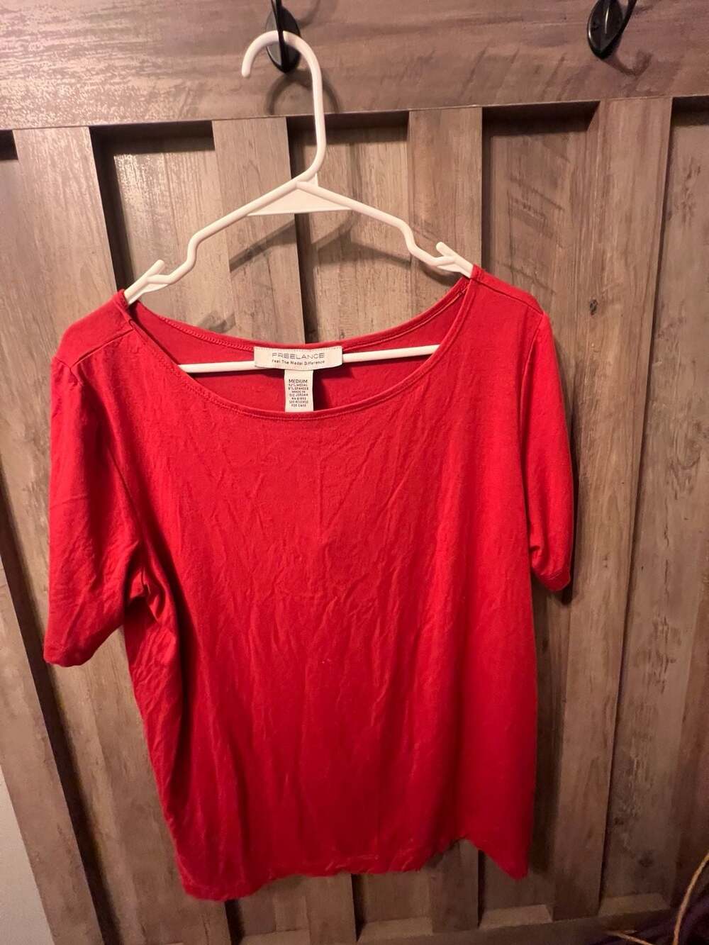 Freelance Feel The Modal Difference Red Short Sleeve T-Shirt